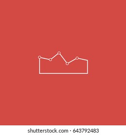 chart icon. sign design. red background