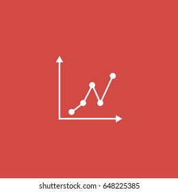 chart icon. sign design. red background