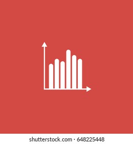 chart icon. sign design. red background