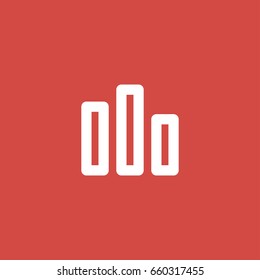 chart icon. sign design. red background