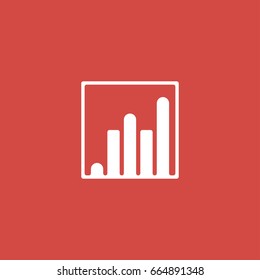 chart icon. sign design. red background