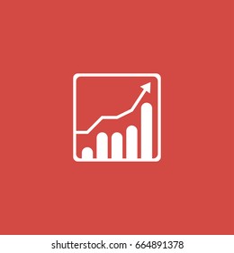 chart icon. sign design. red background
