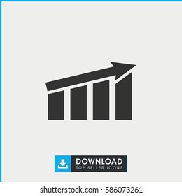 chart icon. Simple filled chart icon. On white background.