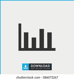 chart icon. Simple filled chart icon. On white background.