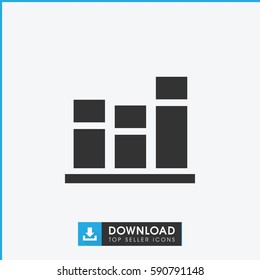 chart icon. Simple filled chart icon. On white background.