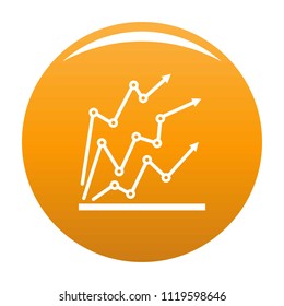 Chart icon. Simple illustration of chart vector icon for any any design orange