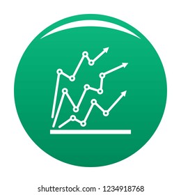 Chart icon. Simple illustration of chart vector icon for any any design green