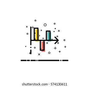 Chart  icon. Single high quality outline symbol for web design or mobile app. Thin line sign for design logo. Color line symbol on white background
