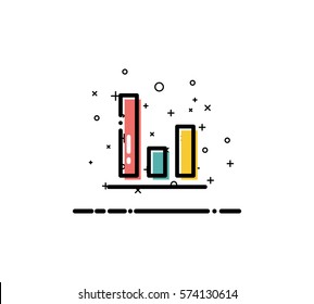Chart  icon. Single high quality outline symbol for web design or mobile app. Thin line sign for design logo. Color line symbol on white background