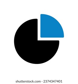 Chart icon solid blue black business illustration vector element and symbol perfect.