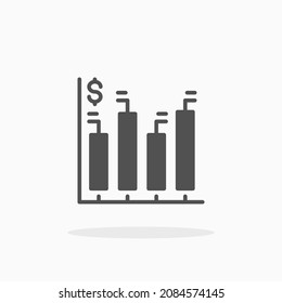 Chart icon. Solid or Glyph style. Vector illustration. Enjoy this icon for your project.