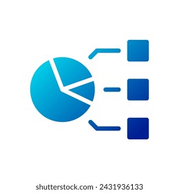 Chart icon solid gradient blue business illustration vector element and symbol perfect.