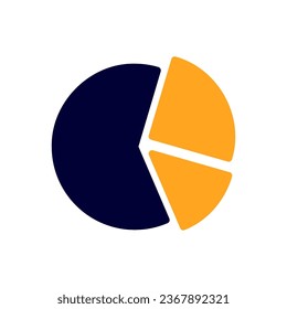 Chart icon solid orange black business illustration vector element and symbol perfect.