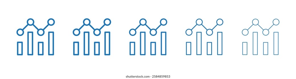 Chart icon Symbol collection thin outline set