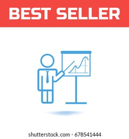 Chart icon. The Symbol for your web site design or logo or user interface. Vector illustration