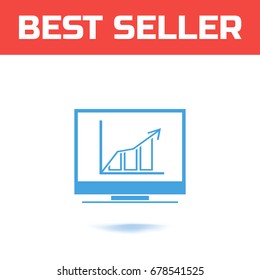 Chart icon. The Symbol for your web site design or logo or user interface. Vector illustration