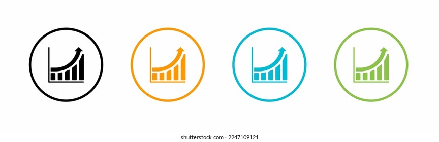Up chart icon template set. Stock vector illustration.