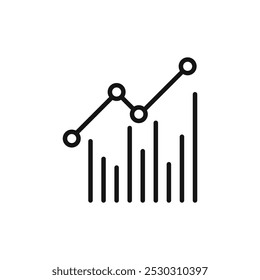 Chart icon Thin line art isolated