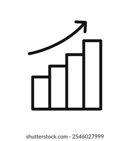 Ícone Gráfico Linha fina isolada