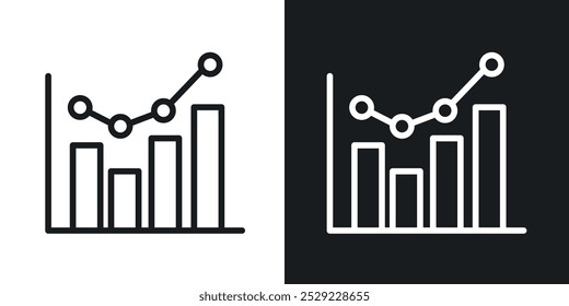 Icono de gráfico en color negro de línea delgada. ilustración de símbolos de Vector simple plano.