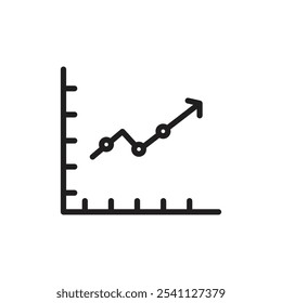 Chart icon Thin line flat illustration