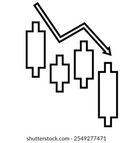 Chart Icon. trading icon. growing bar graph icon. Business charts and graph icons. Statistics and Analysis Outline Icon, down or up arrow. line design style