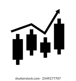 Icono de gráfico. icono de comercio. icono de gráfico de barra de crecimiento. Gráficos de negocios e iconos gráficos. Icono de esquema de estadísticas y análisis, flecha hacia abajo o hacia arriba. estilo de diseño sólido