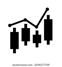 Icono de gráfico. icono de comercio. icono de gráfico de barra de crecimiento. Gráficos de negocios e iconos gráficos. Icono de esquema de estadísticas y análisis, flecha hacia abajo o hacia arriba. estilo de diseño sólido