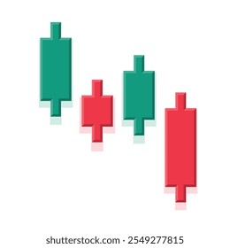 Icono de gráfico. icono de comercio. icono de gráfico de barra de crecimiento. Gráficos de negocios e iconos gráficos. Icono de esquema de estadísticas y análisis, flecha hacia abajo o hacia arriba. Estilo de diseño de color plano