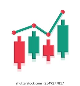 Icono de gráfico. icono de comercio. icono de gráfico de barra de crecimiento. Gráficos de negocios e iconos gráficos. Icono de esquema de estadísticas y análisis, flecha hacia abajo o hacia arriba. Estilo de diseño de color plano