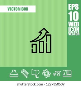 Chart up icon vector