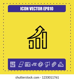 Chart up icon vector