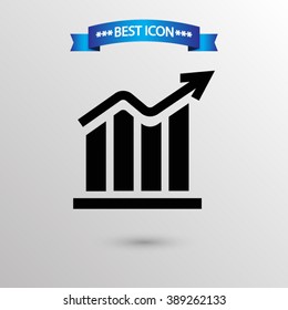 Chart  icon vector eps 10 icon, Chart vector icon for web i mobile,  Chart vector icon on gray background