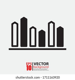Chart icon vector in flat design. Eps 10 vector illustration.