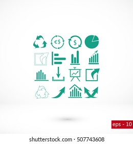 Chart icon vector, flat design best vector icon