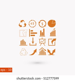 Chart icon vector, flat design best vector icon
