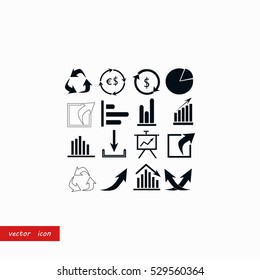 Chart icon vector, flat design best vector icon