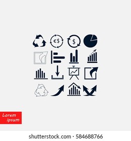 Chart icon vector, flat design best vector icon