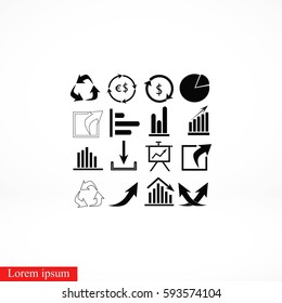 Chart icon vector, flat design best vector icon