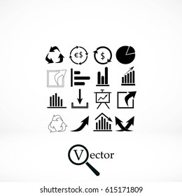 Chart icon vector, flat design best vector icon