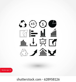 Chart icon vector, flat design best vector icon