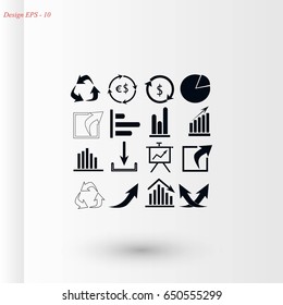 Chart icon vector, flat design best vector icon