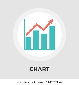 Chart icon vector. Flat icon isolated on the white background. Editable EPS file. Vector illustration.
