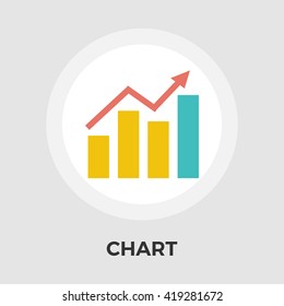 Chart icon vector. Flat icon isolated on the white background. Editable EPS file. Vector illustration.