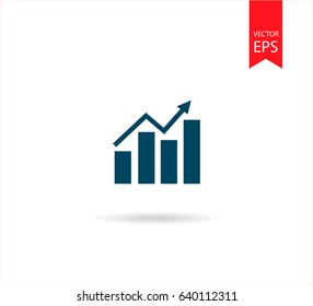 Chart icon vector. Flat icon isolated on the white background. Editable EPS file. Vector illustration.