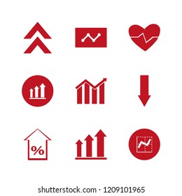 chart icon. chart vector icons set graph, heartbeat, growing graph and down arrow