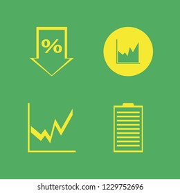 chart icon. chart vector icons set medical report, graph and percent down