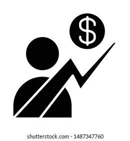 Chart Icon, Vector Illustration, Business Glyph