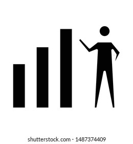 Chart Icon, Vector Illustration, Business Glyph