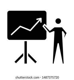 Chart Icon, Vector Illustration, Business Glyph